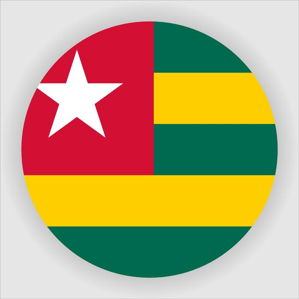 Togo Flat Rounded National Flag Icon Vector