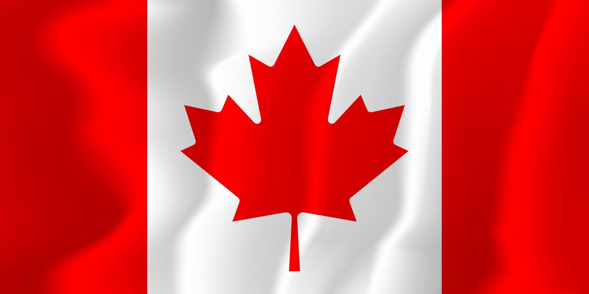 bandera nacional de canadá ondeando ilustración de fondo vector