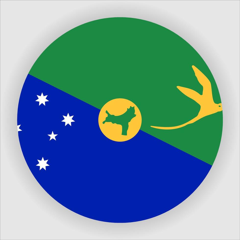 vector de icono de bandera nacional redondeada plana de isla de navidad
