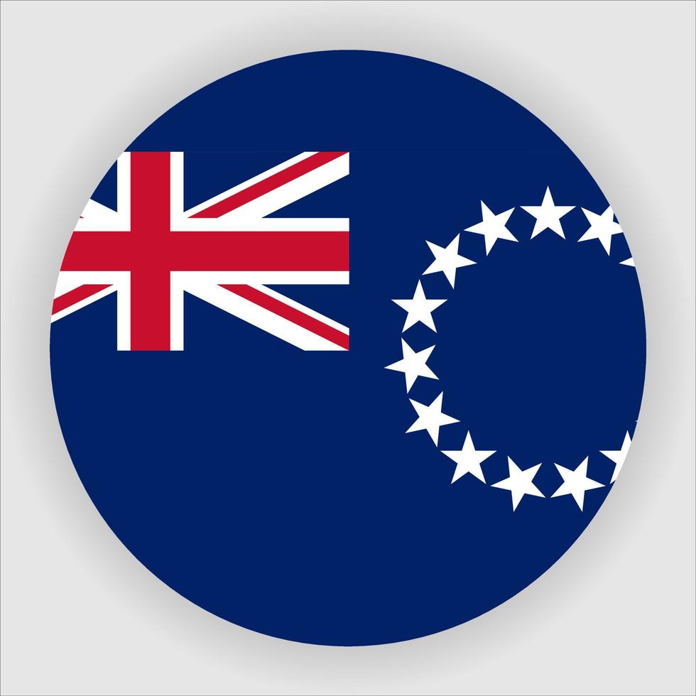 Cook Islands Flat Rounded National Flag Icon Vector