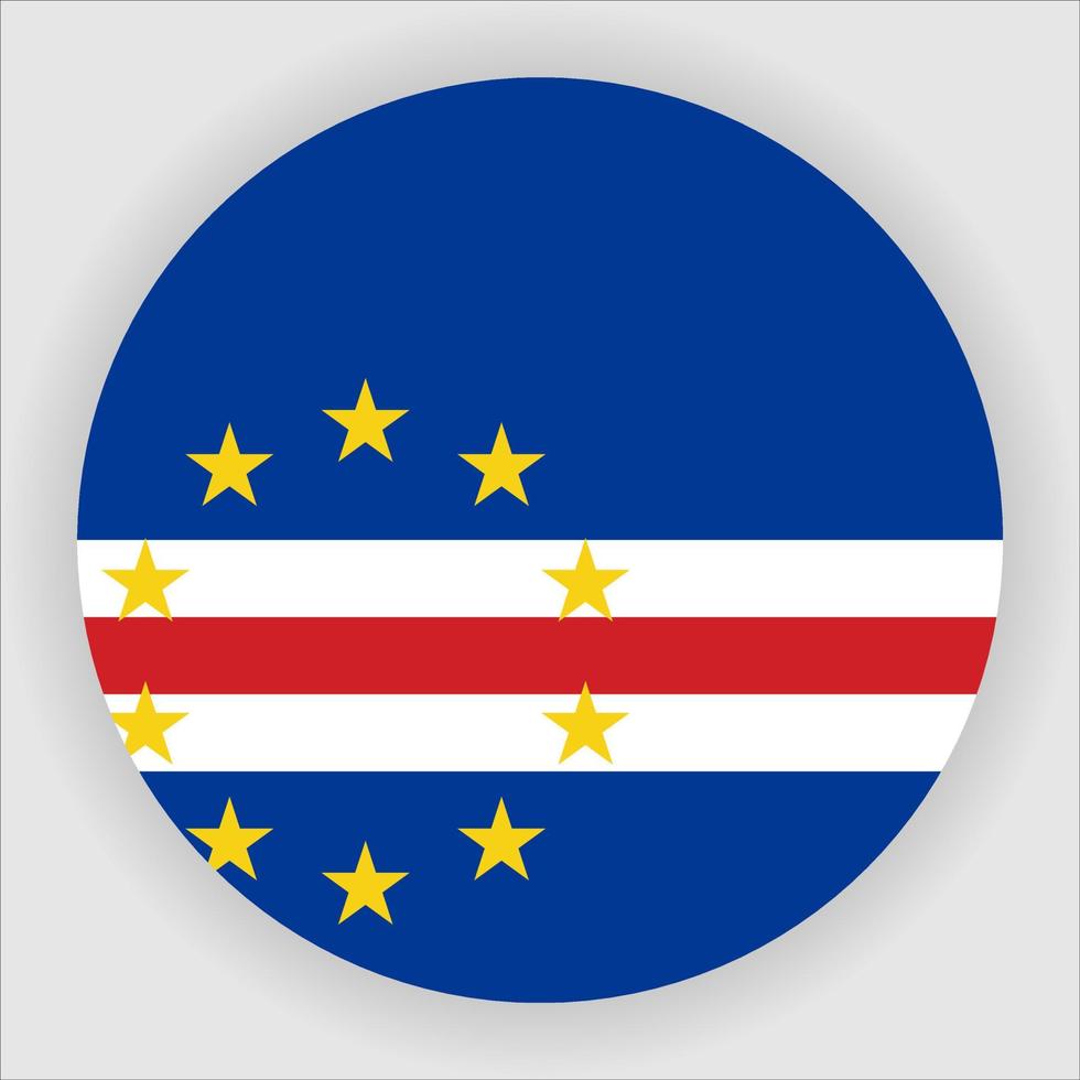 Cape Verde Flat Rounded National Flag Icon Vector