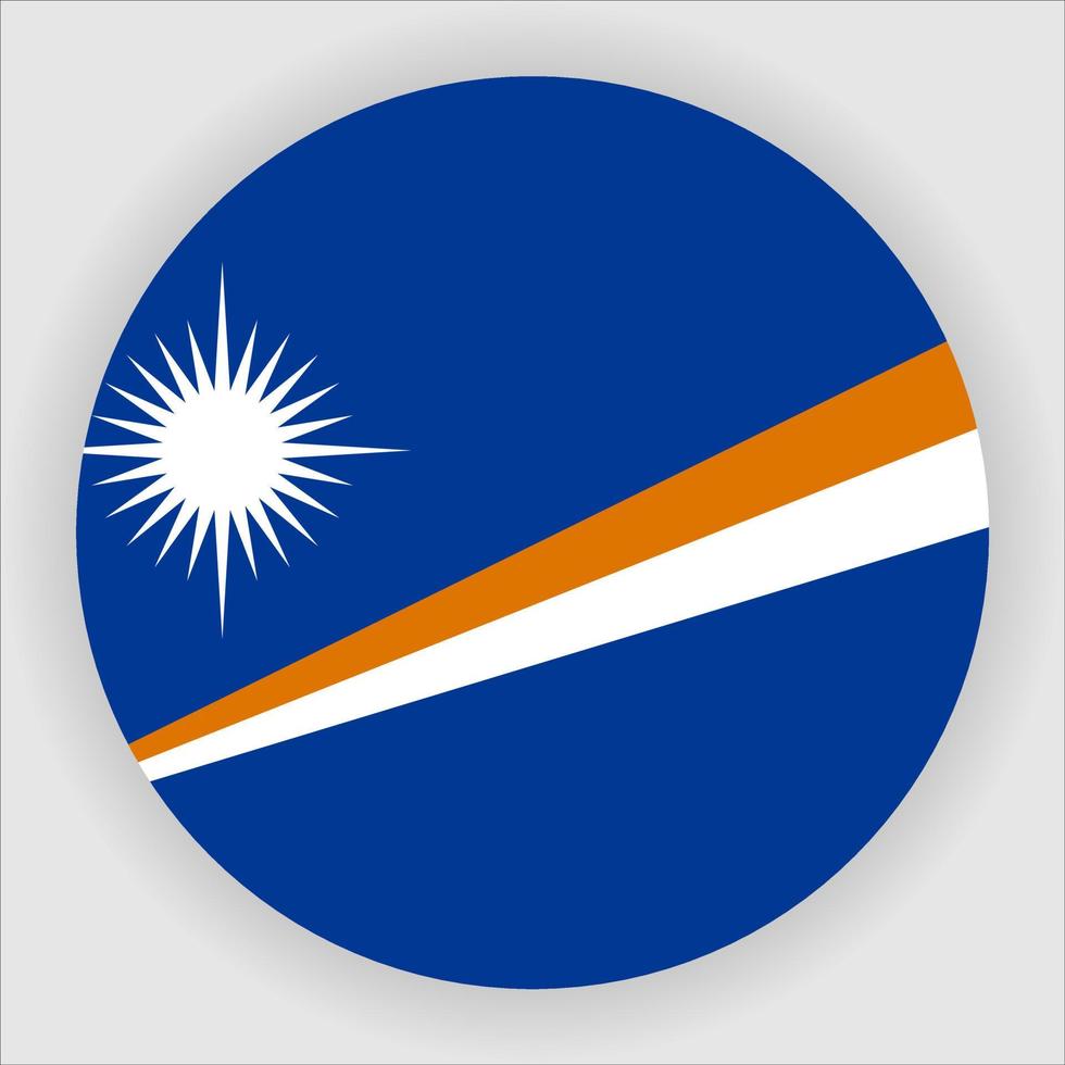 Marshall Islands Flat Rounded National Flag Icon Vector