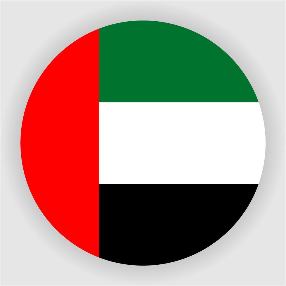 United Arab Emirates Flat Rounded National Flag Icon Vector