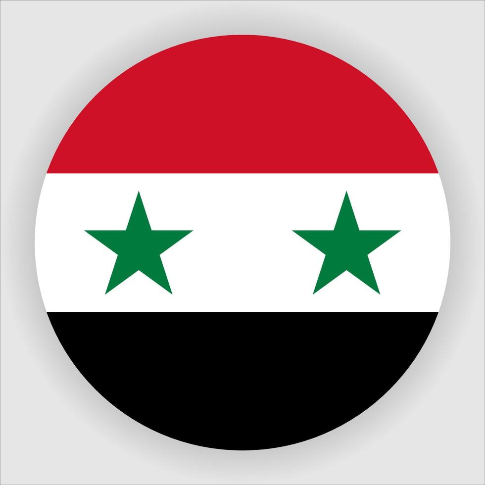 Syria Flat Rounded National Flag Icon Vector