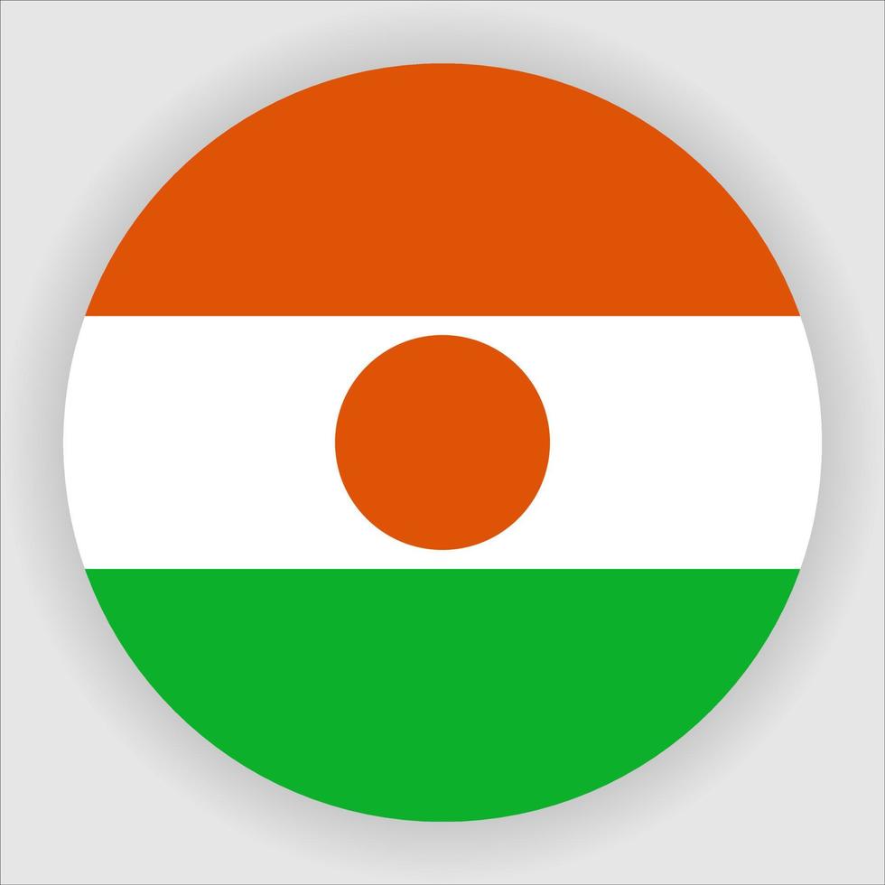 Niger Flat Rounded National Flag Icon Vector