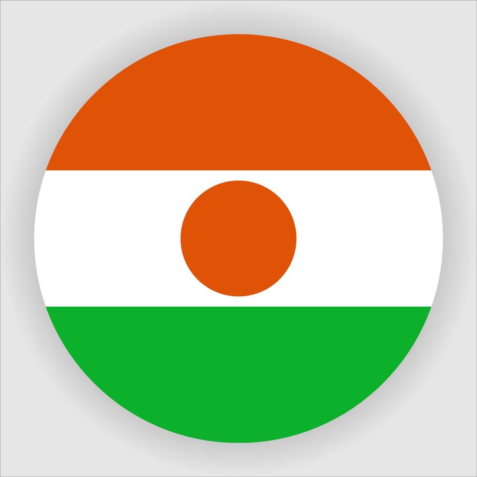 vector de icono de bandera nacional redondeada plana de niger