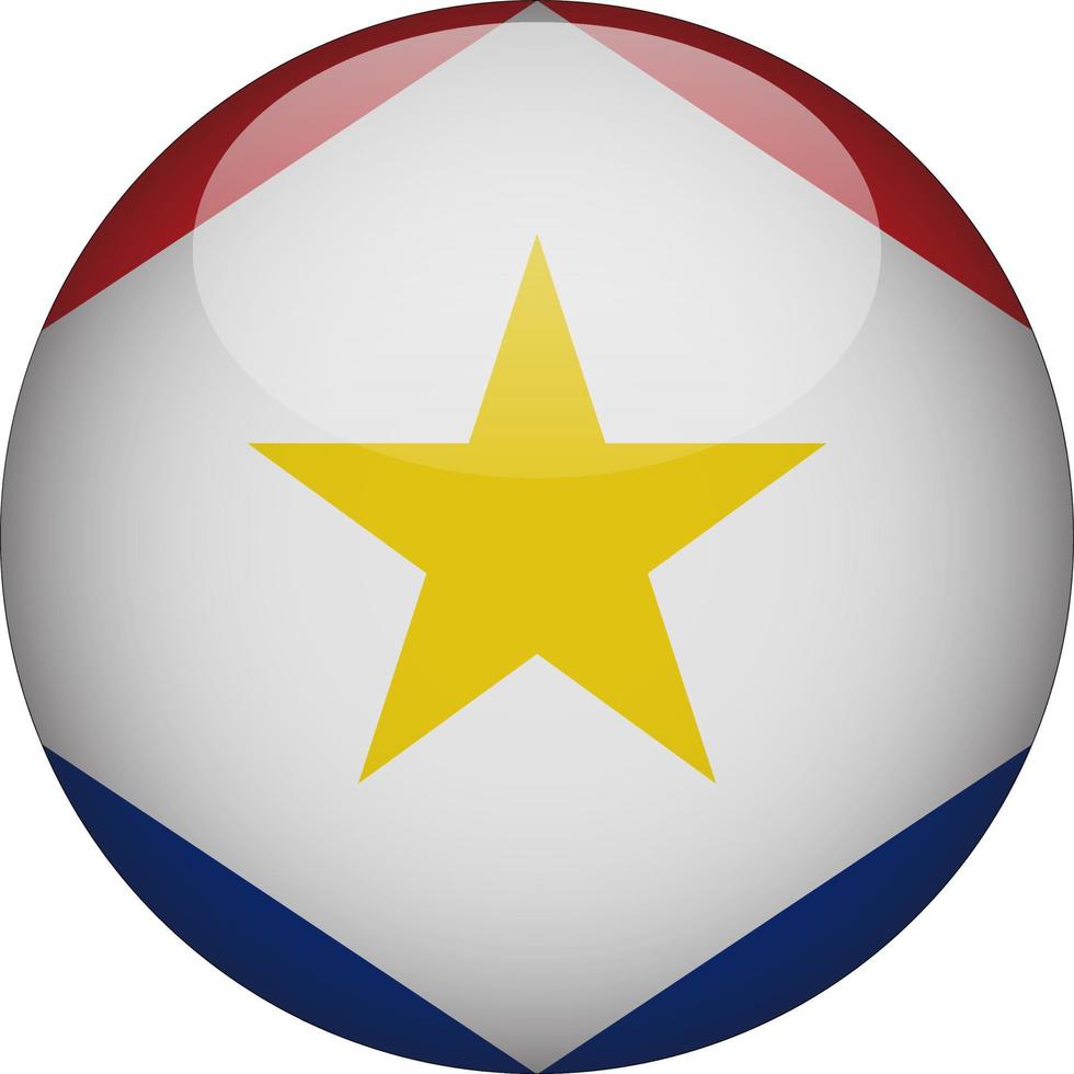 Saba 3D Rounded National Flag Button Icon vector