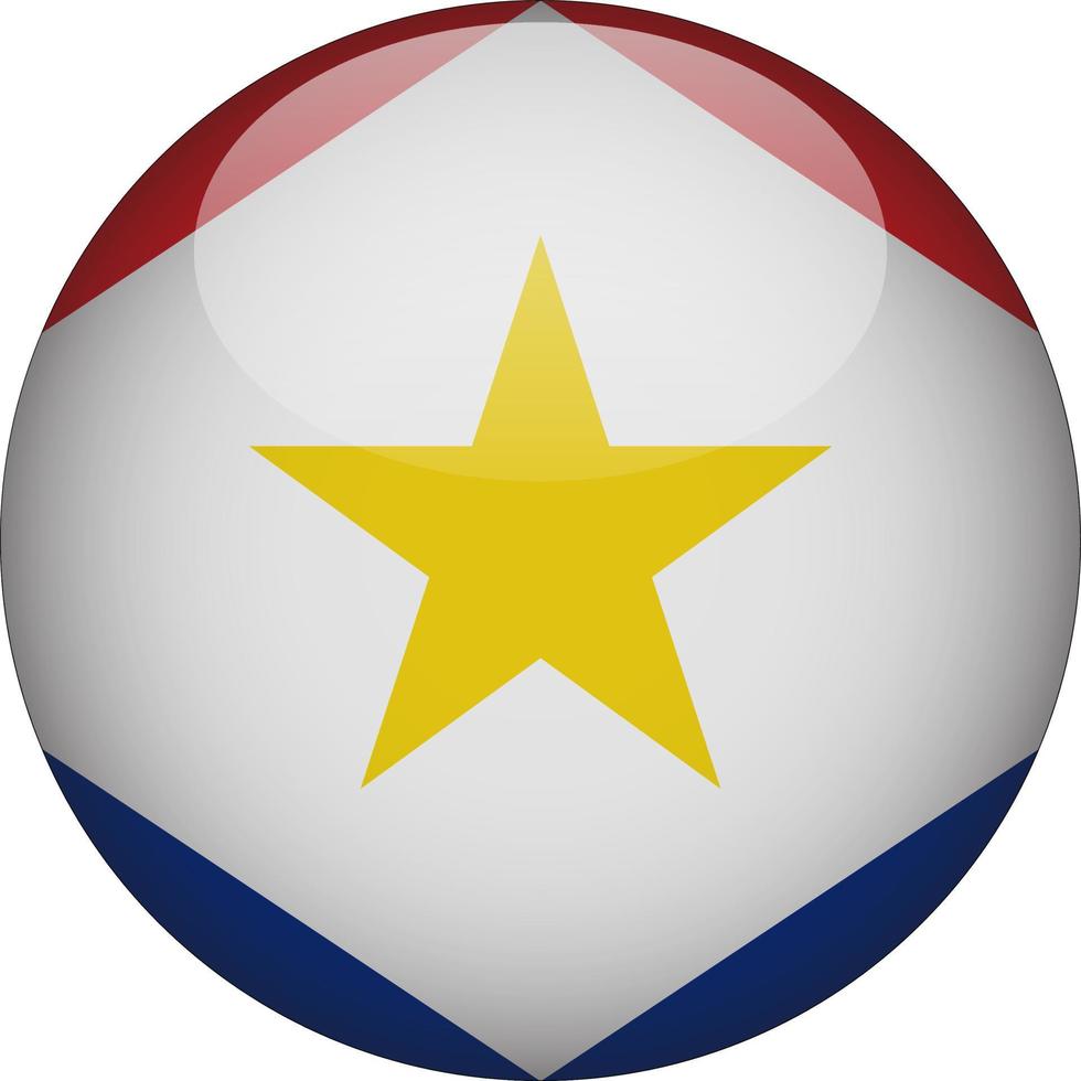 Saba 3D Rounded National Flag Button Icon vector