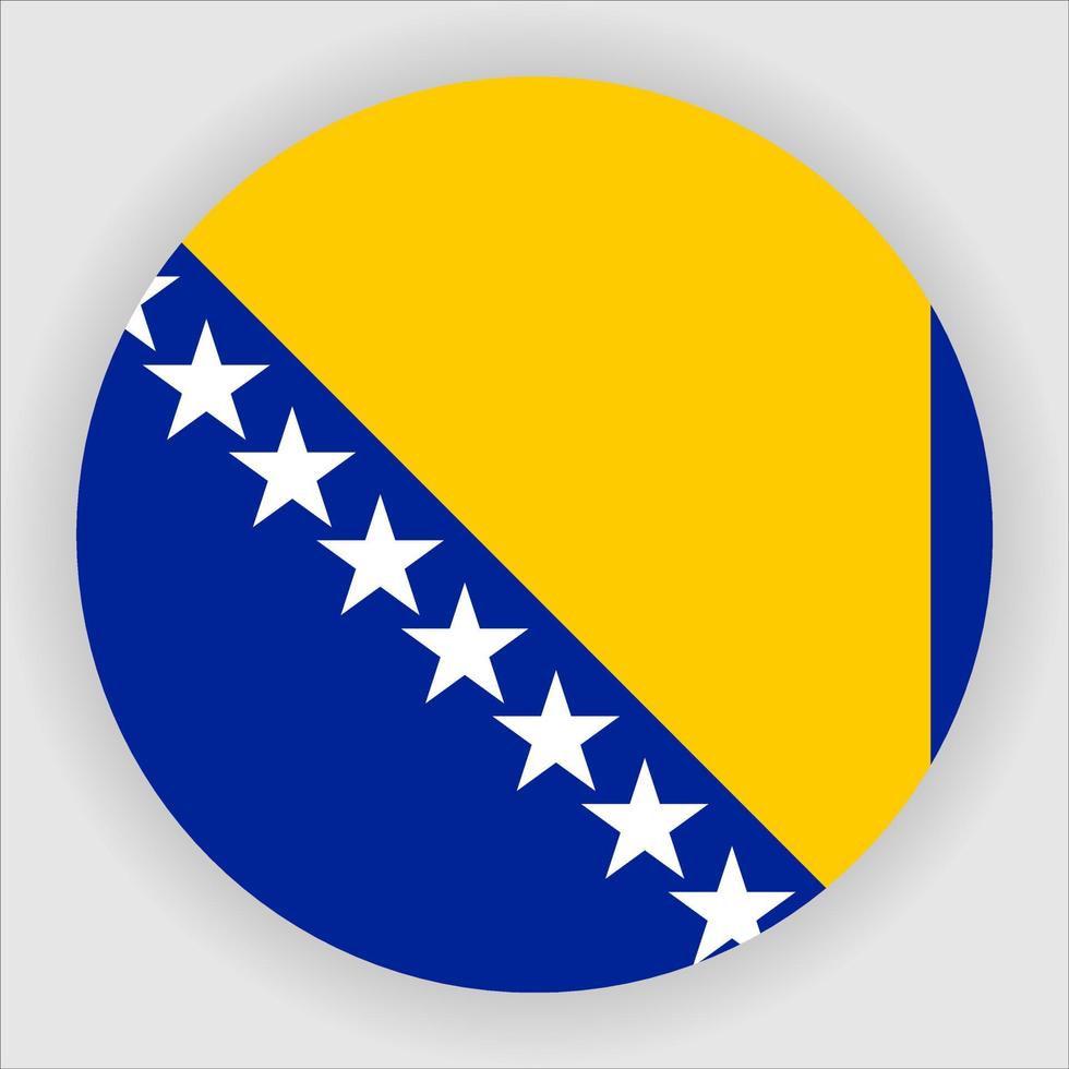 Bosnia and Herzegovina Flat Rounded National Flag Icon Vector