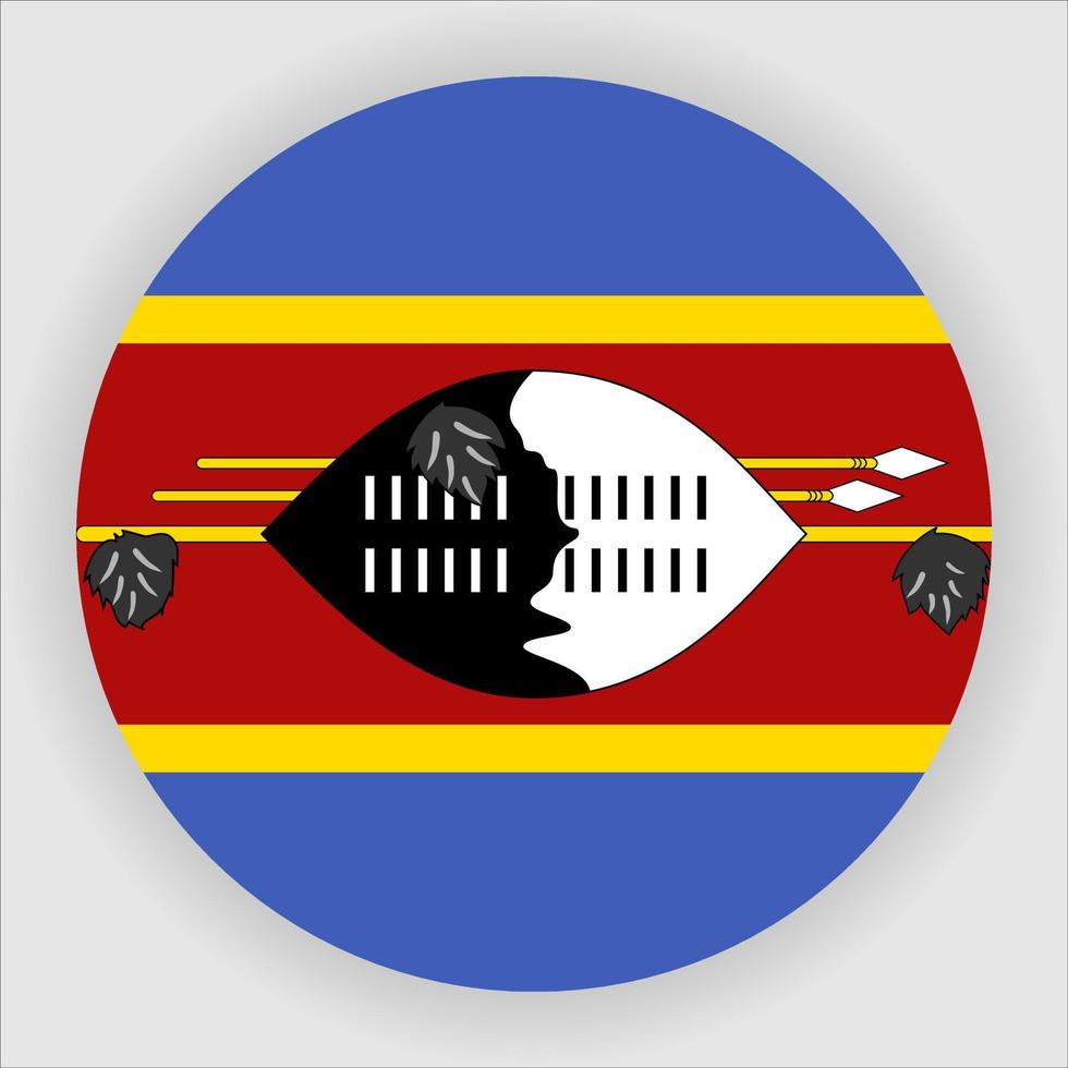 Eswatini Flat Rounded National Flag Icon Vector