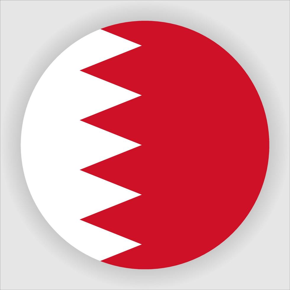 Bahrain Flat Rounded National Flag Icon Vector