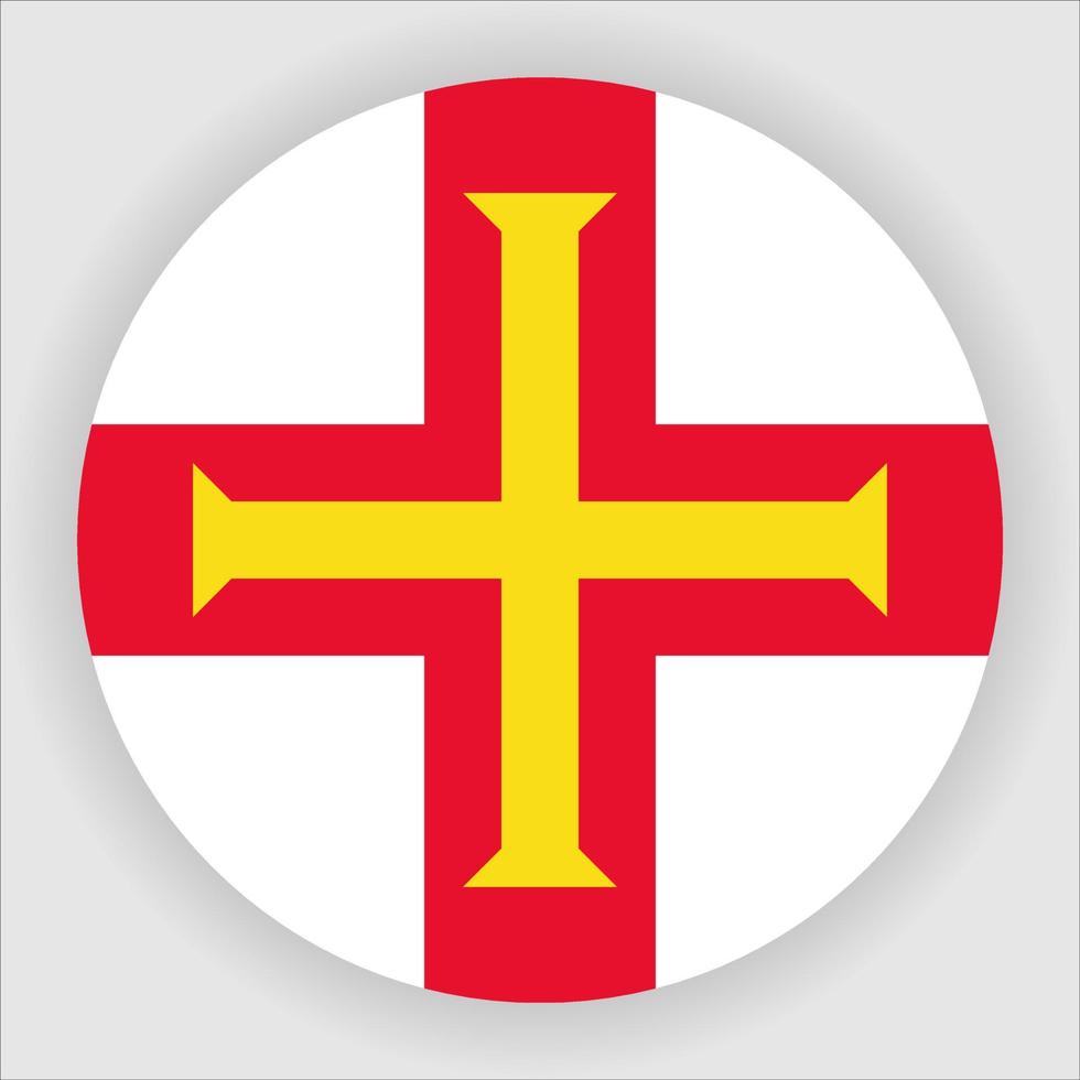 vector de icono de bandera nacional redondeada plana de guernsey