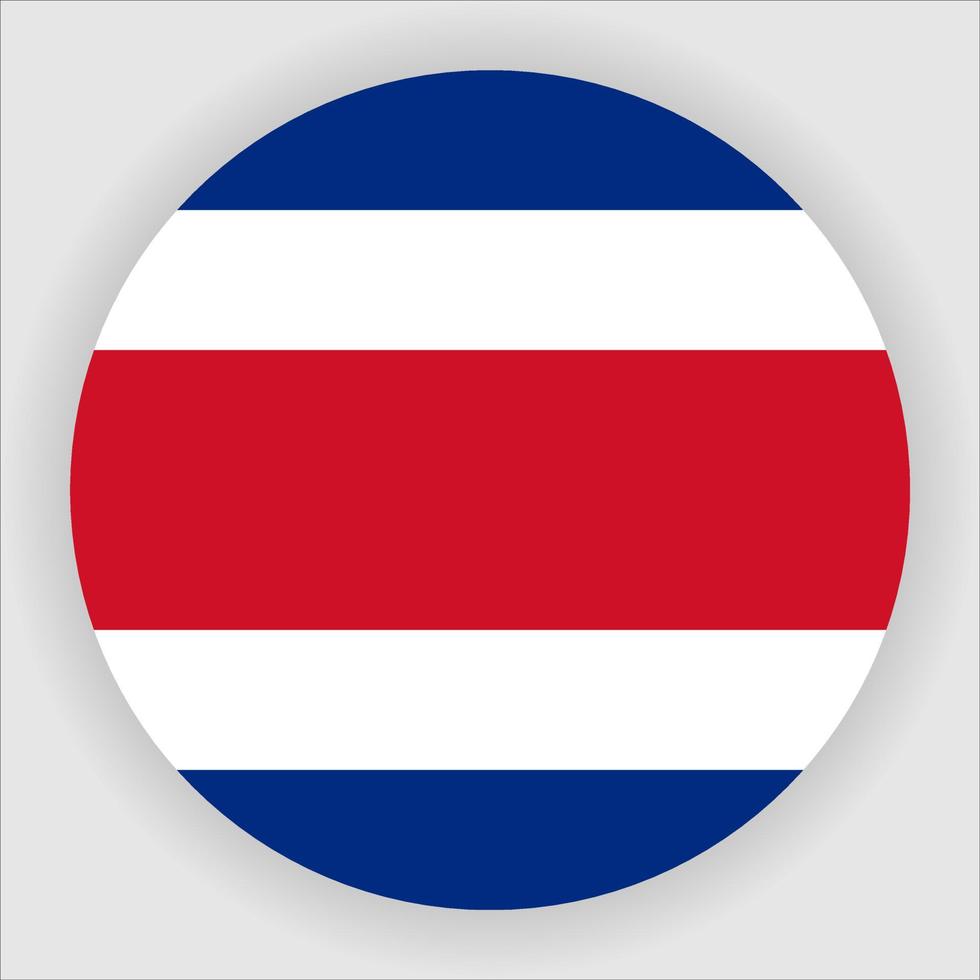 Costa Rica Flat Rounded National Flag Icon Vector