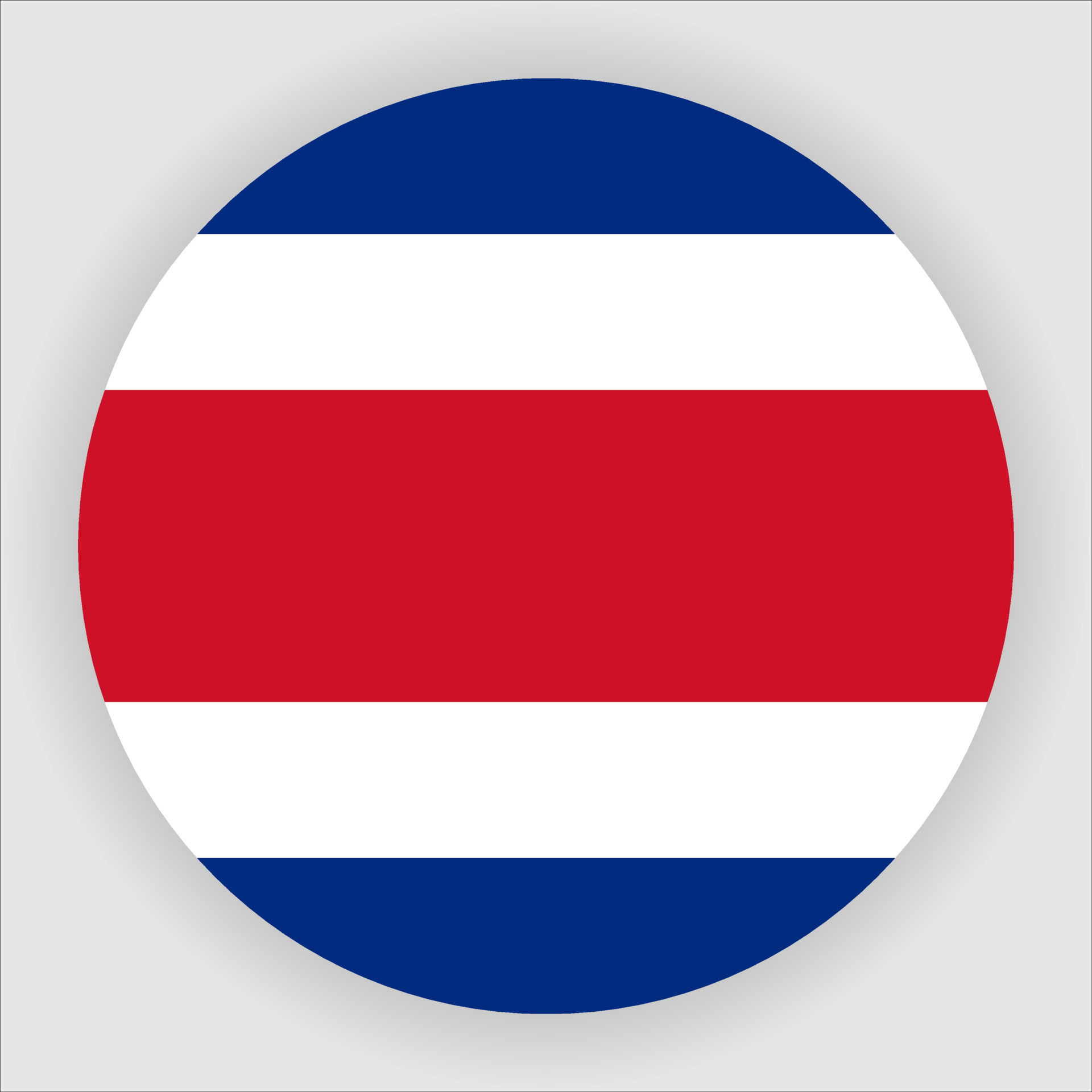vector de icono de bandera nacional redondeada plana de costa rica