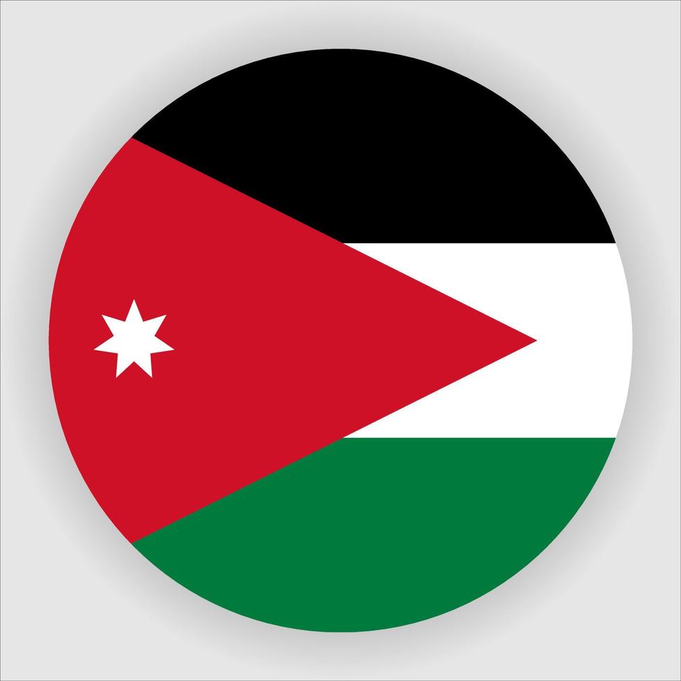 Jordan Flat Rounded National Flag Icon Vector