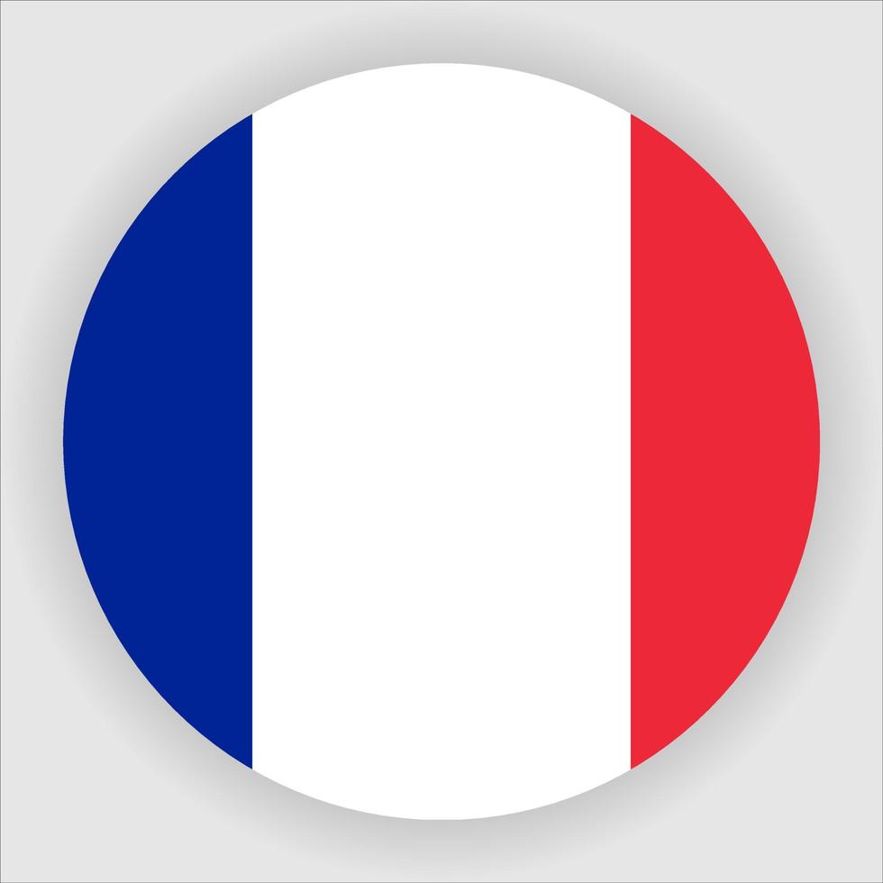 francia, plano, redondeado, bandera nacional, icono, vector