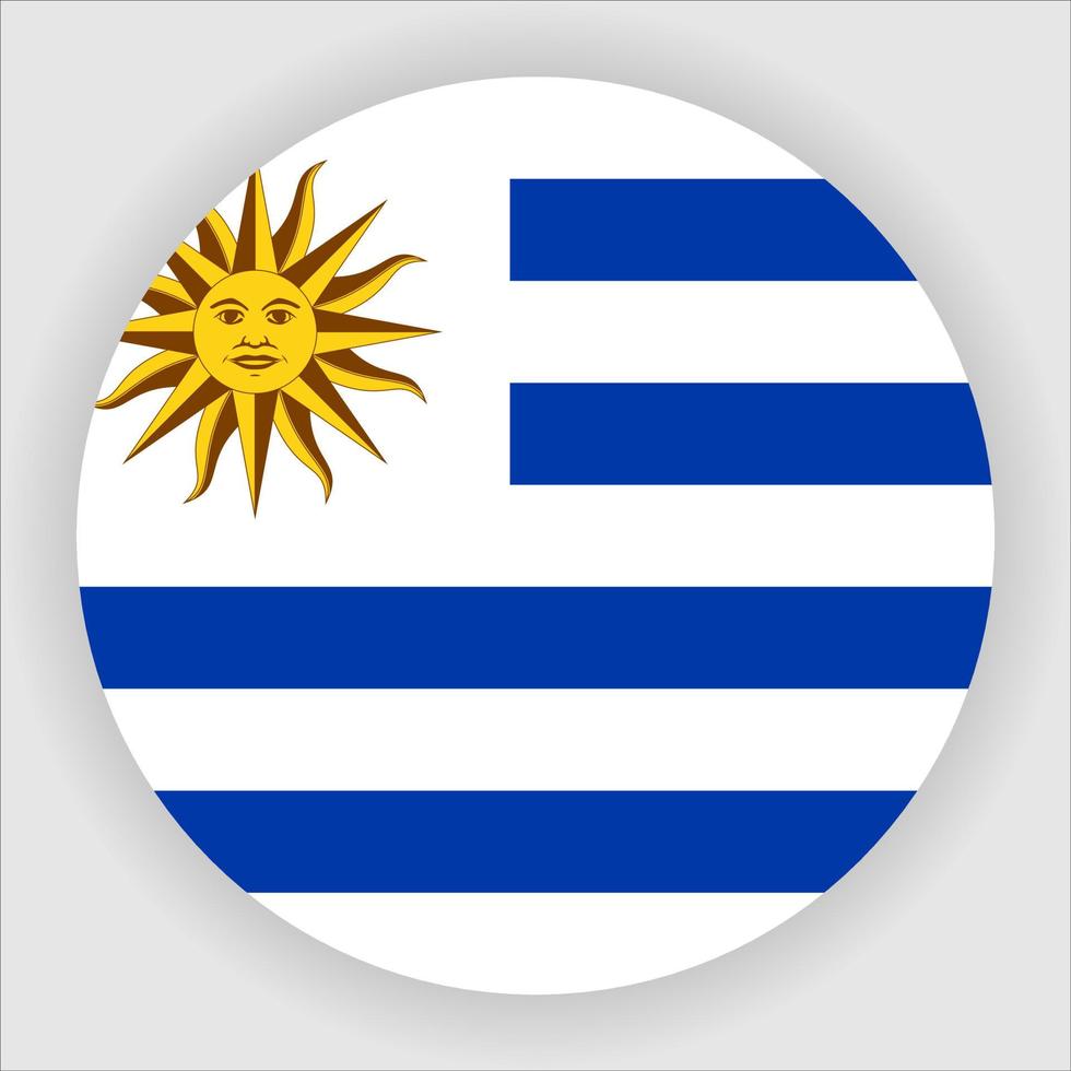 Uruguay Flat Rounded National Flag Icon Vector