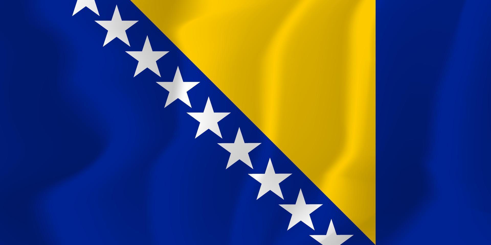 Bosnia and Herzegovina National Flag Waving Background Illustration vector