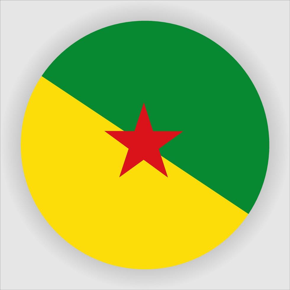 French Guiana Flat Rounded National Flag Icon Vector
