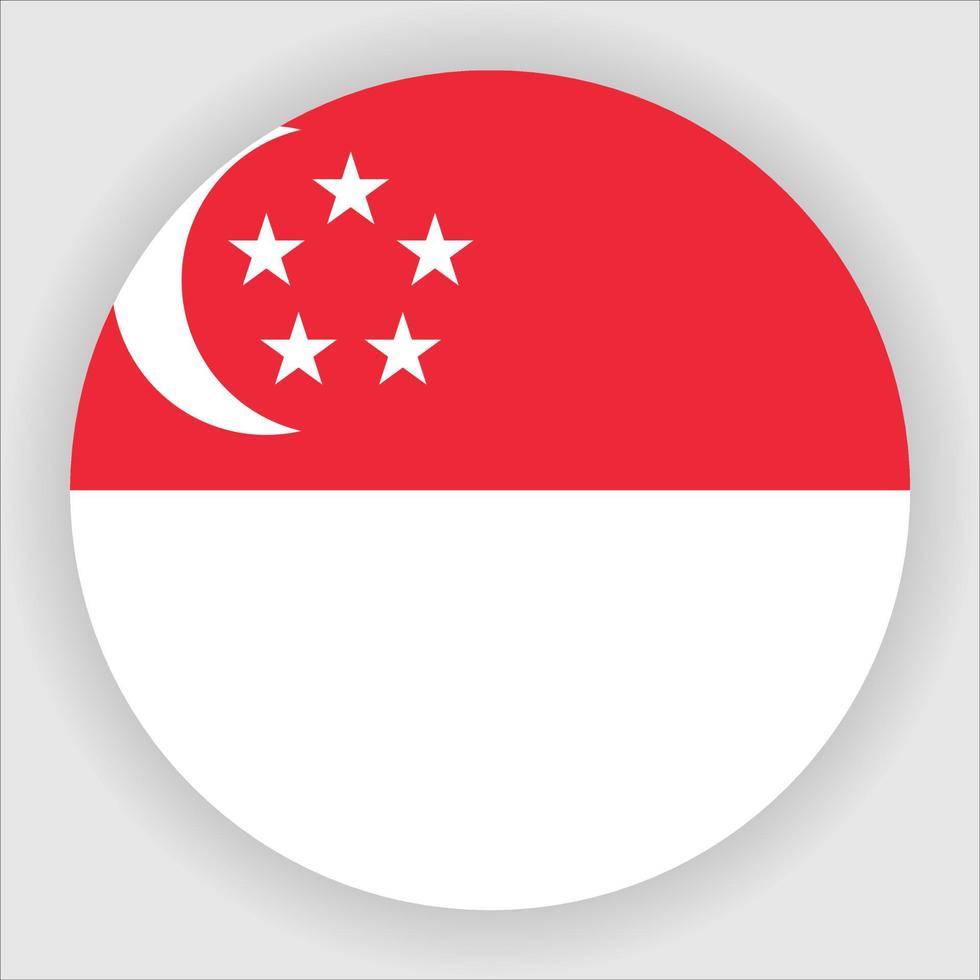 Singapore Flat Rounded National Flag Icon Vector
