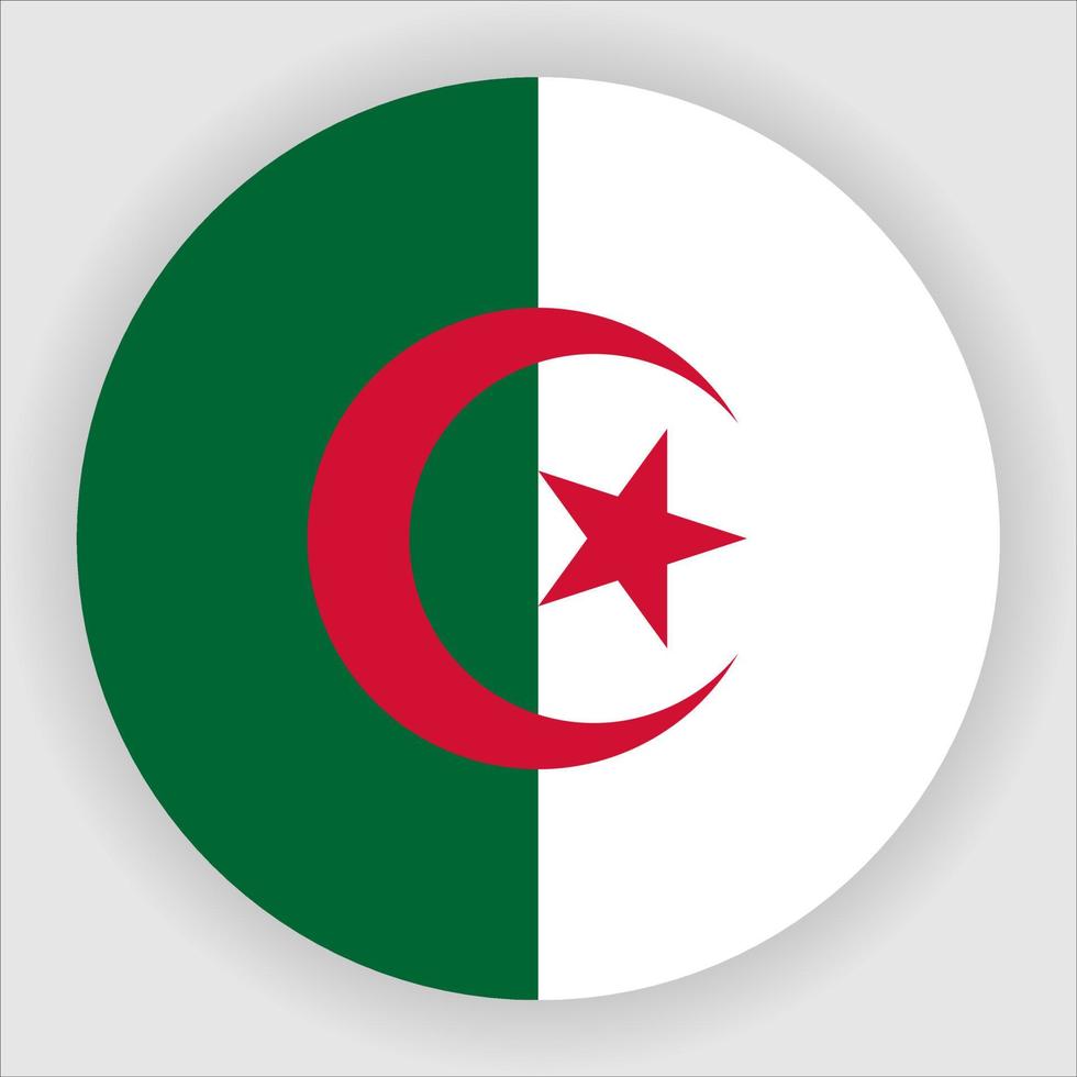 vector de icono de bandera nacional redondeada plana de argelia