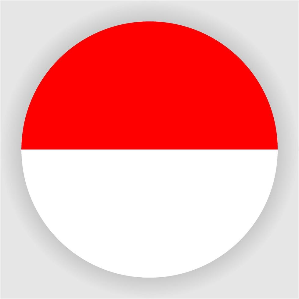 Indonesia Flat Rounded National Flag Icon Vector