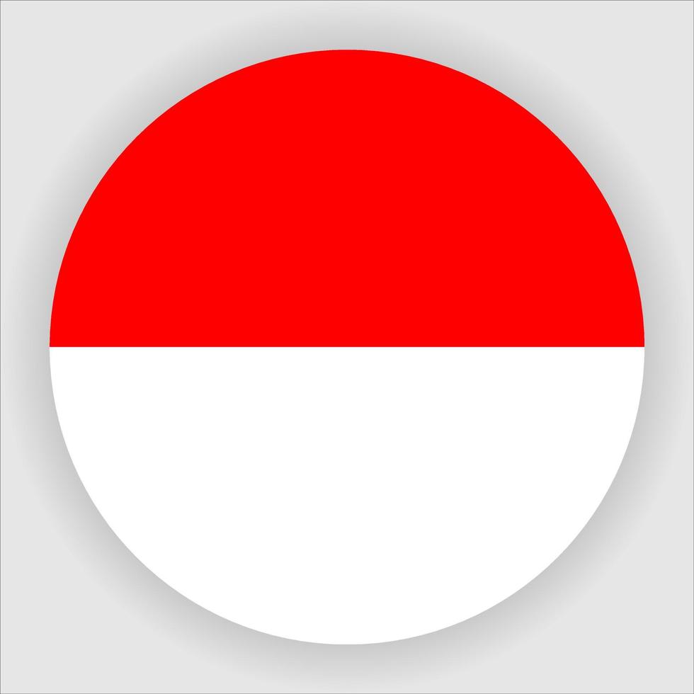 vector de icono de bandera nacional redondeada plana de indonesia