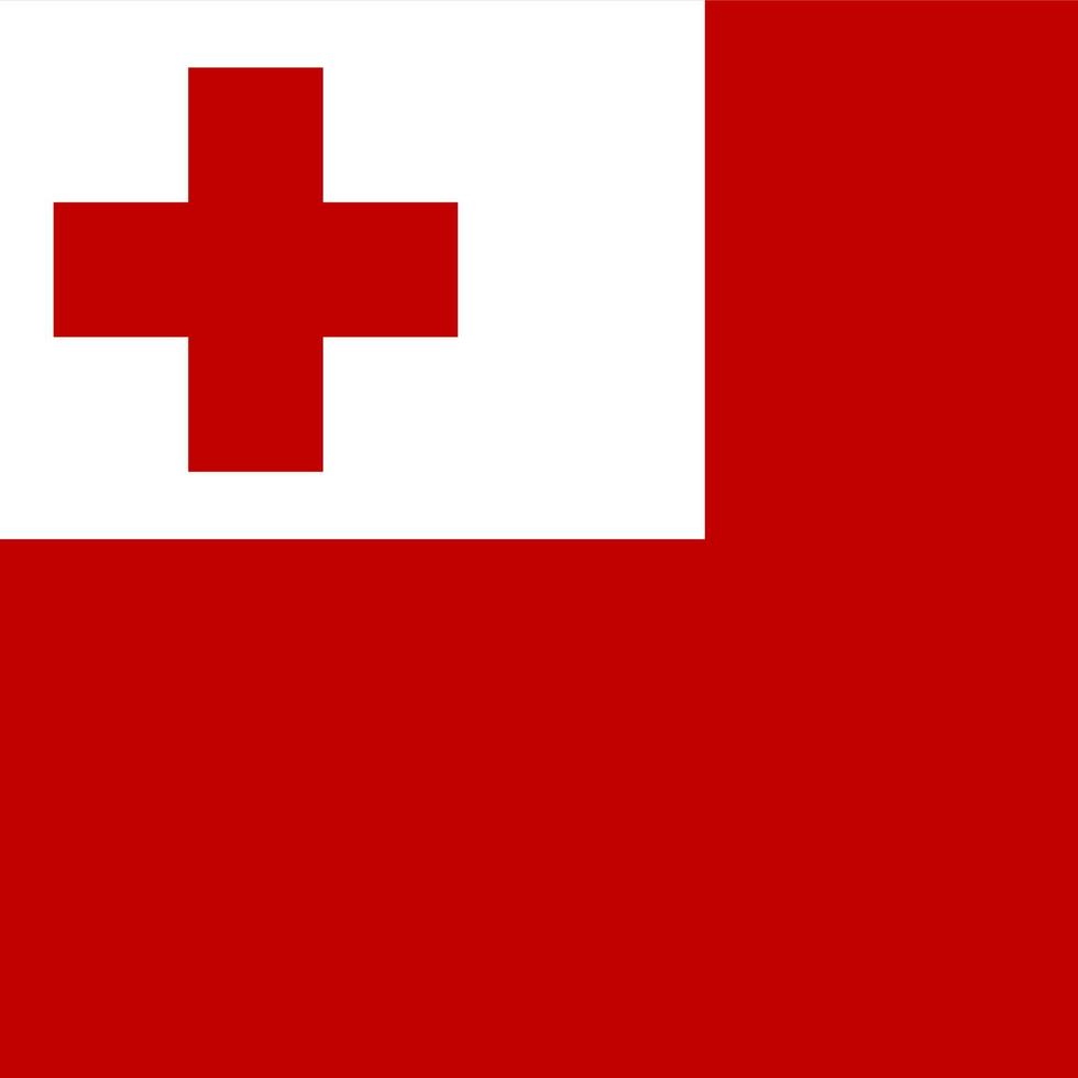 Tonga Square National Flag vector