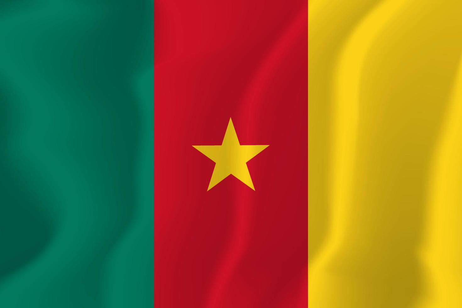 Cameroon National Flag Waving Background Illustration vector