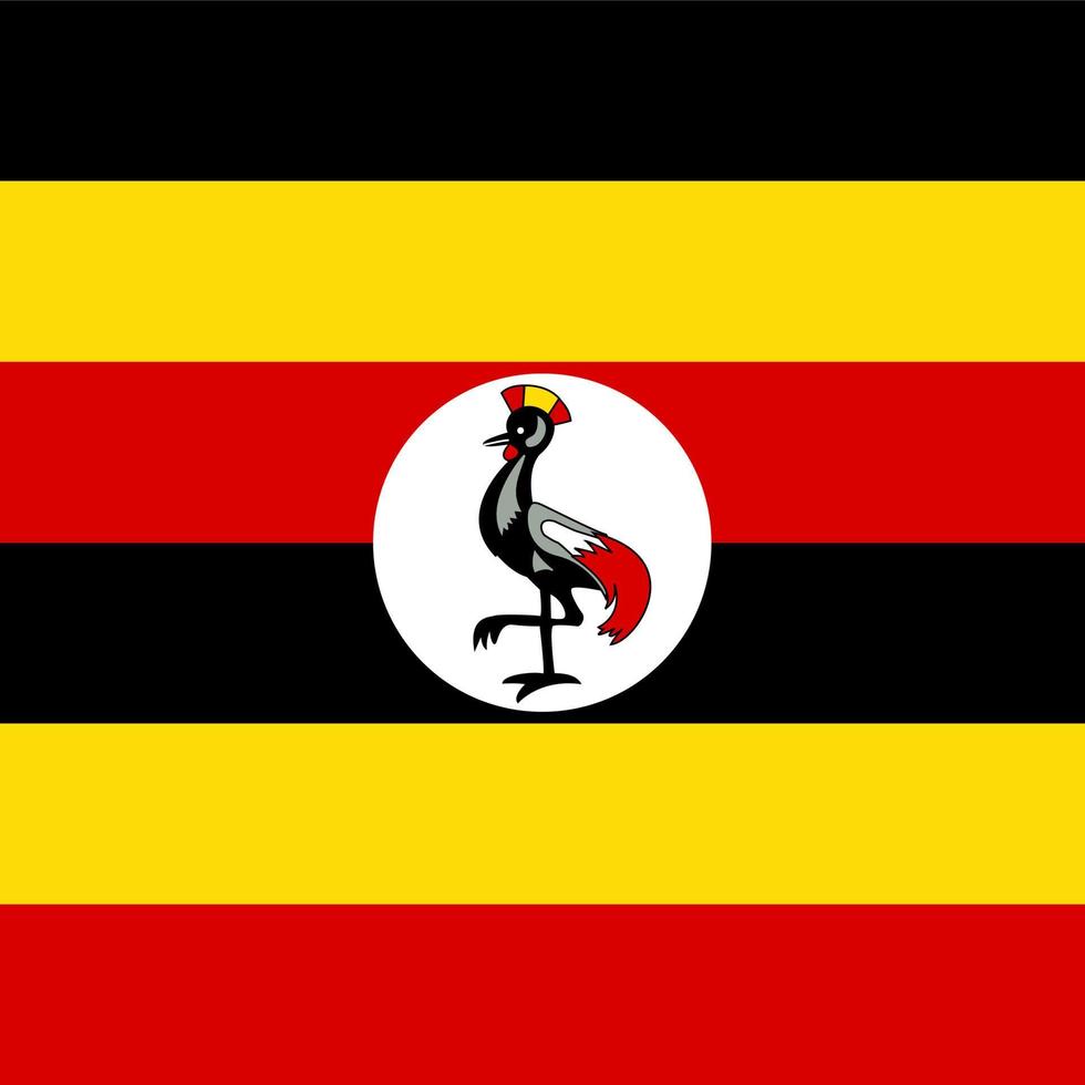 Uganda Square National Flag vector