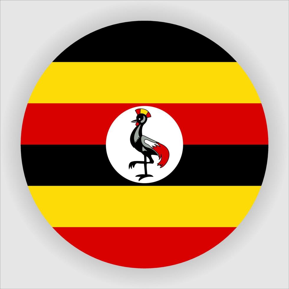 Uganda Flat Rounded National Flag Icon Vector