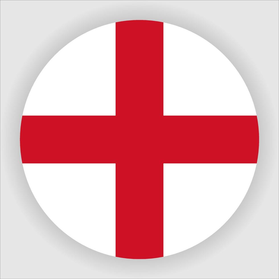 England Flat Rounded National Flag Icon Vector