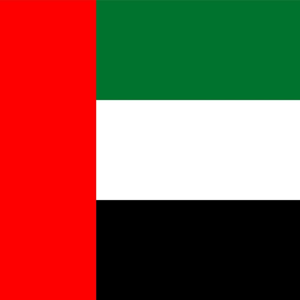 United Arab Emirates Square National Flag vector