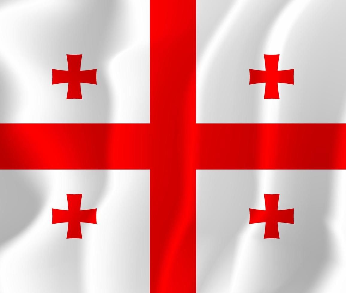 bandera nacional de georgia ondeando ilustración de fondo vector