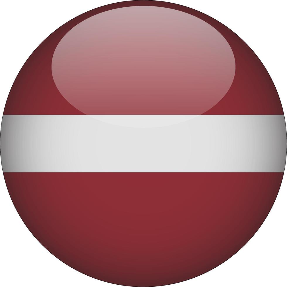 Latvia 3D Rounded National Flag Button Icon Illustration vector