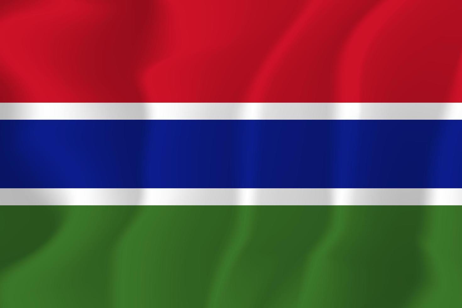 Gambia National Flag Waving Background Illustration vector