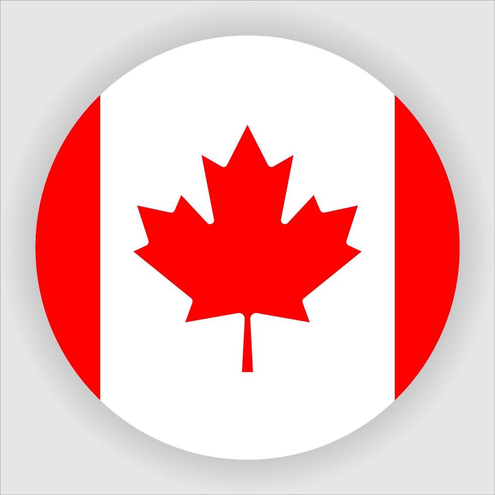 Canada Flat Rounded National Flag Icon Vector