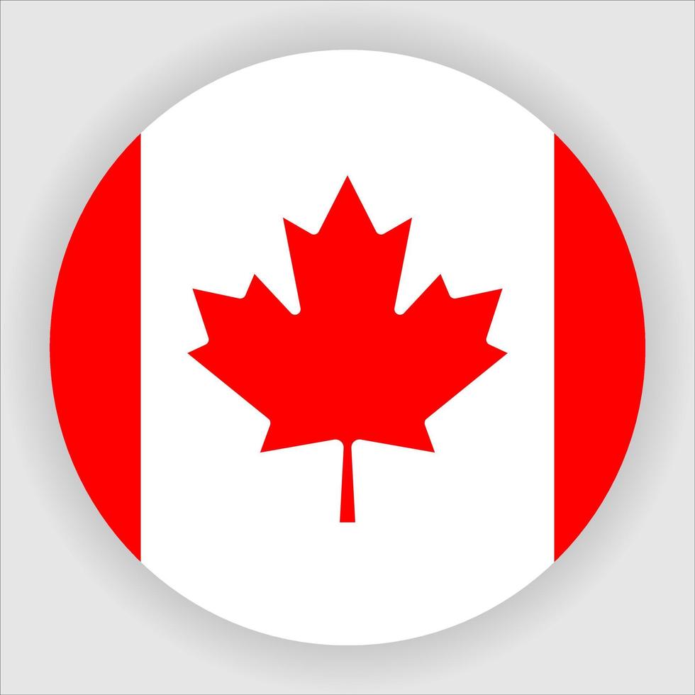 Canada Flat Rounded National Flag Icon Vector