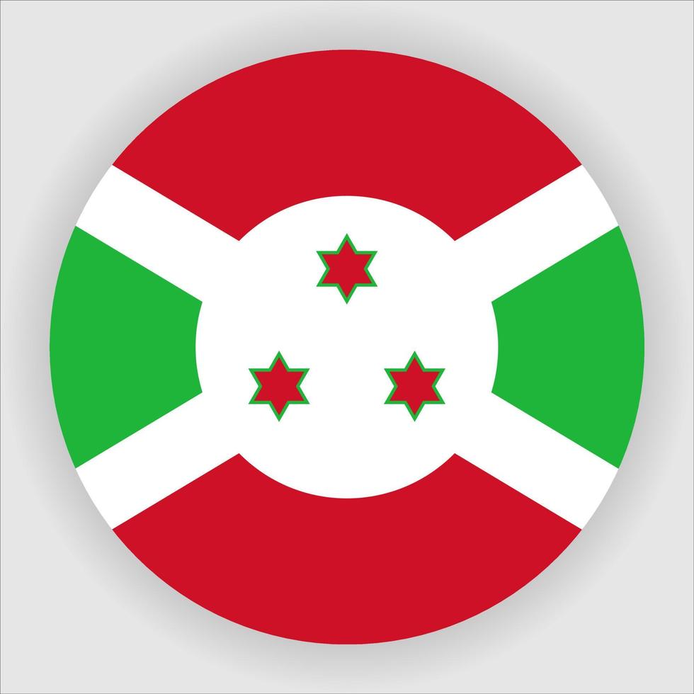 Burundi Flat Rounded National Flag Icon Vector