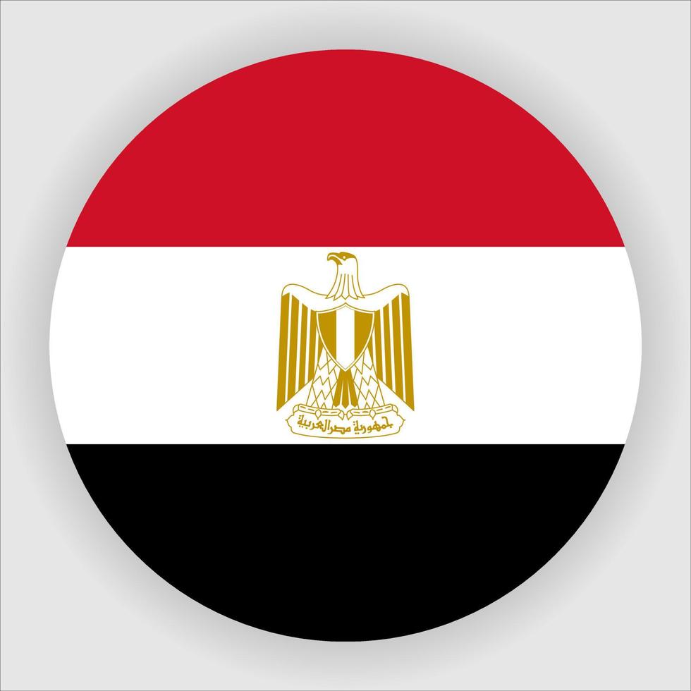 Egypt Flat Rounded National Flag Icon Vector