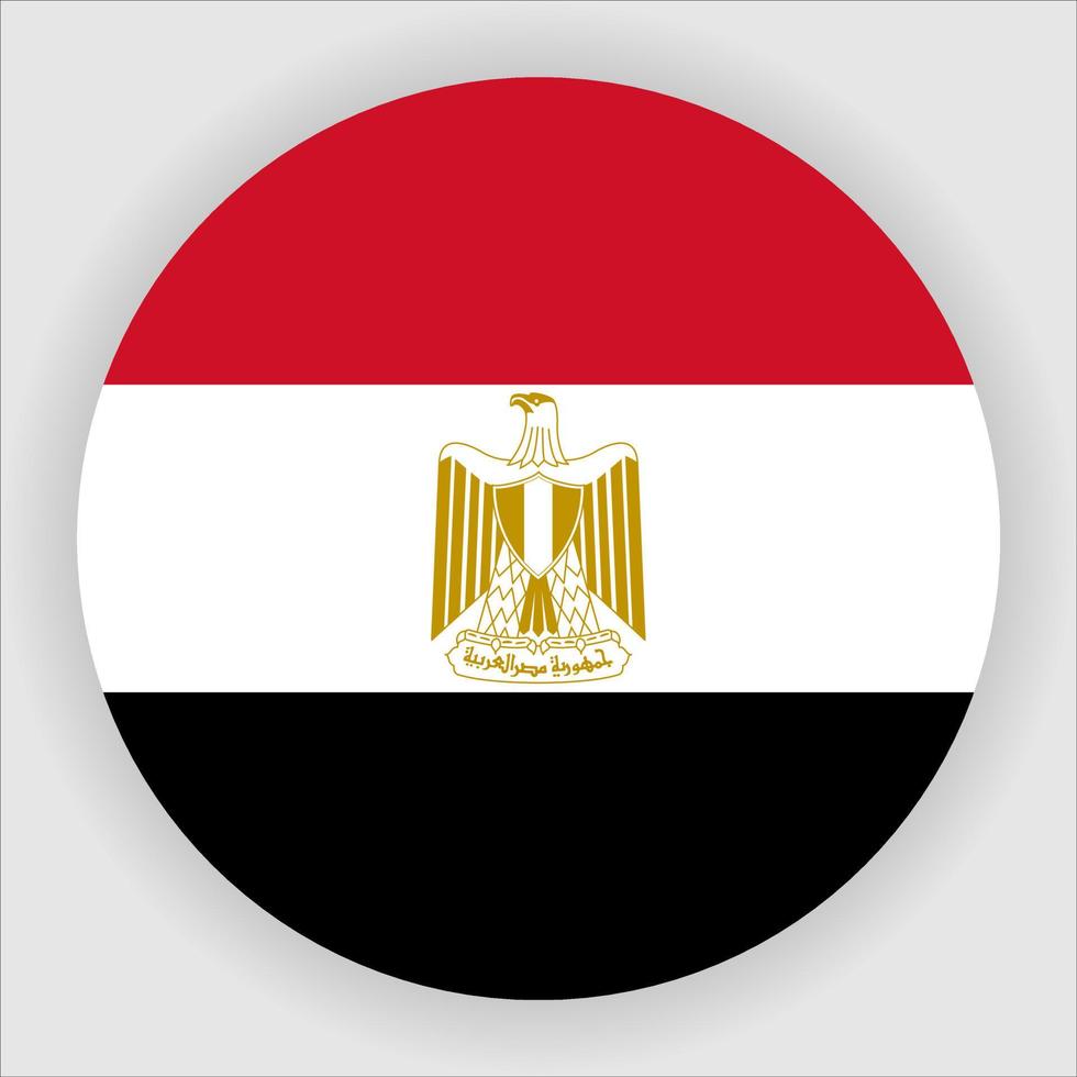 Egypt Flat Rounded National Flag Icon Vector