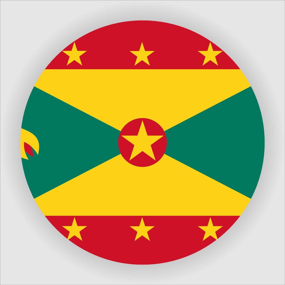 Grenada Flat Rounded National Flag Icon Vector