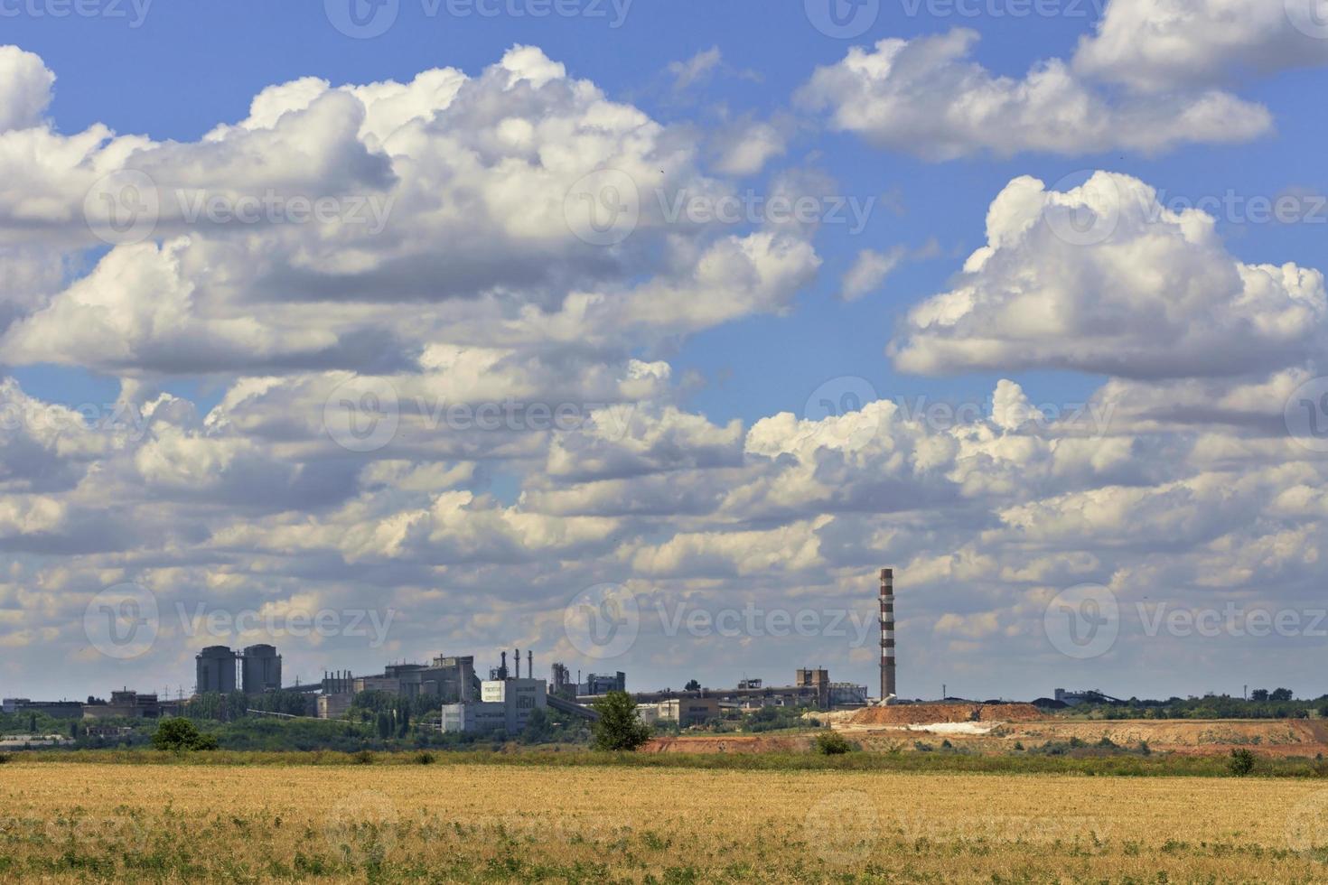 The landscape of an abandoned sandstone quarry on a summer day. photo