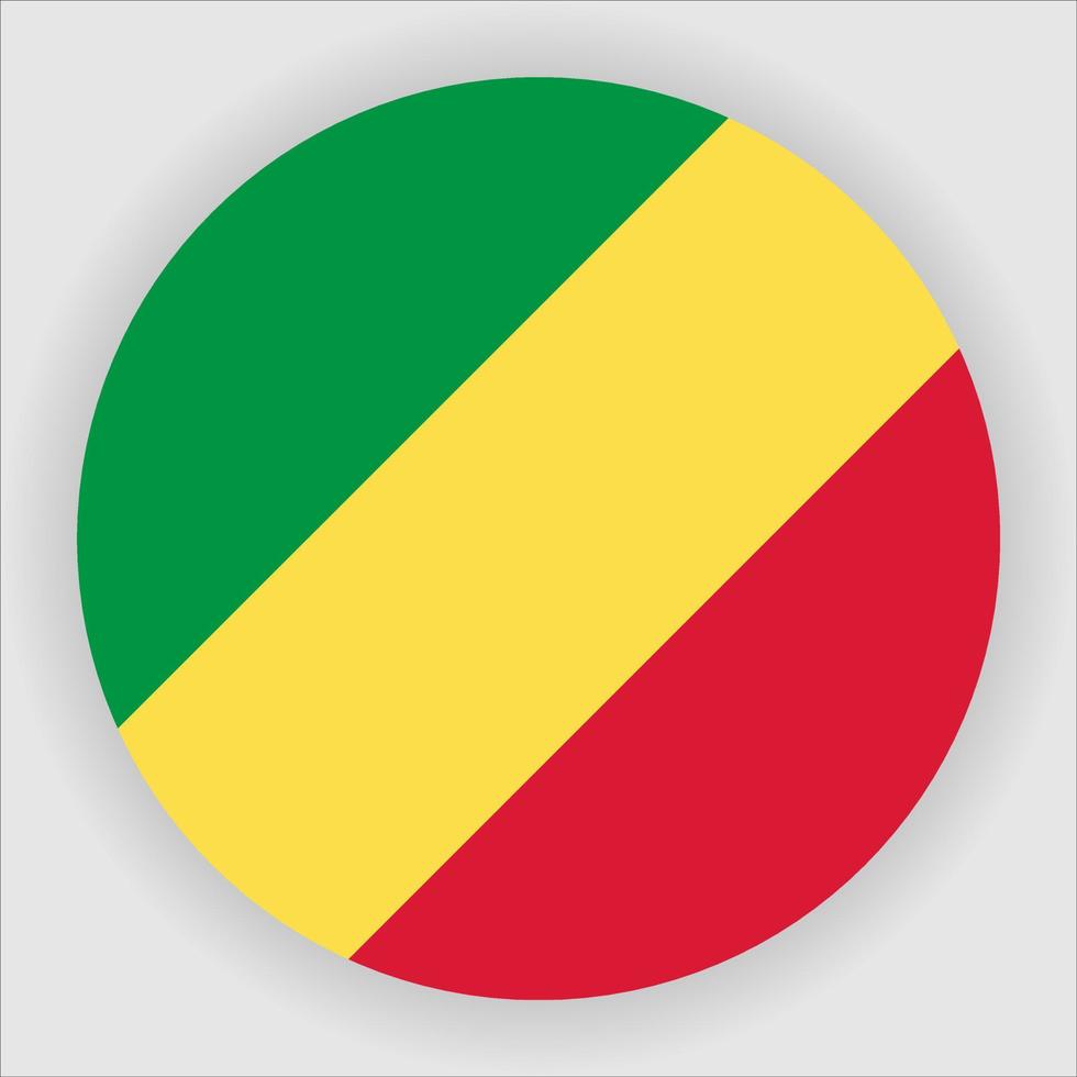 Congo Flat Rounded National Flag Icon Vector