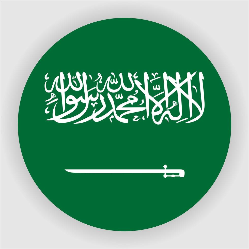 Saudi Arabia Flat Rounded National Flag Icon Vector