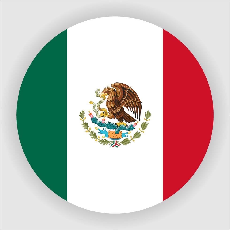 Mexico Flat Rounded National Flag Icon Vector