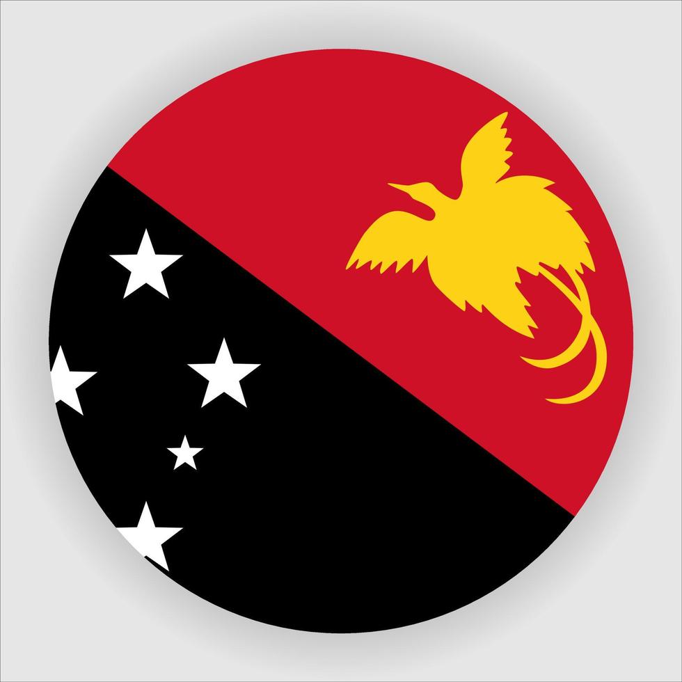 vector de icono de bandera nacional redondeada plana de papua nueva