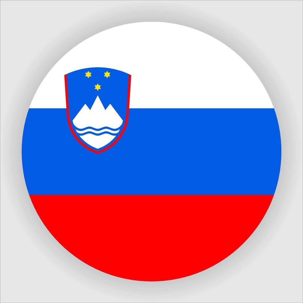 Slovenia Flat Rounded National Flag Icon Vector