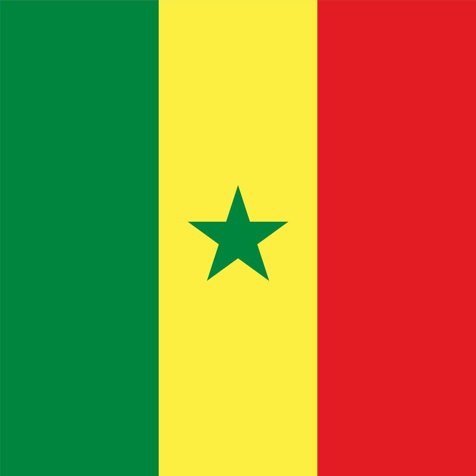 bandera nacional senegal square vector