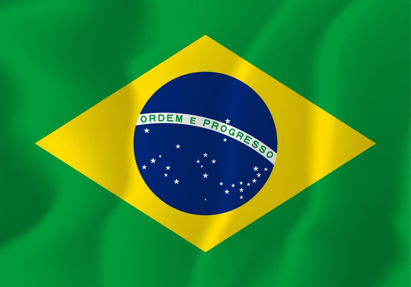 Brazil National Flag Waving Background Illustration vector